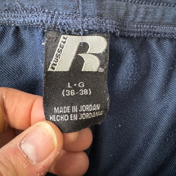 Russell Men's Blue/Black Elastic Waist Athletic Shorts Size Large Training Gym‎ - Picture 7 of 13